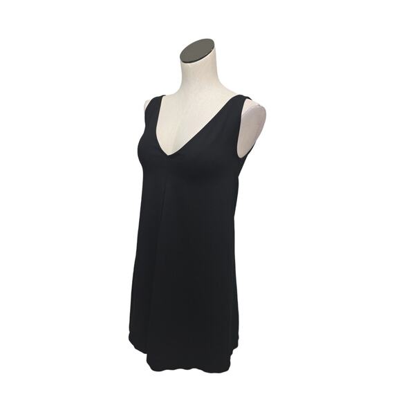 Everlane Women's Black The‎ Deep V-Neck A-Line Dress Size 0 Short Boxy Fit - Picture 1 of 11